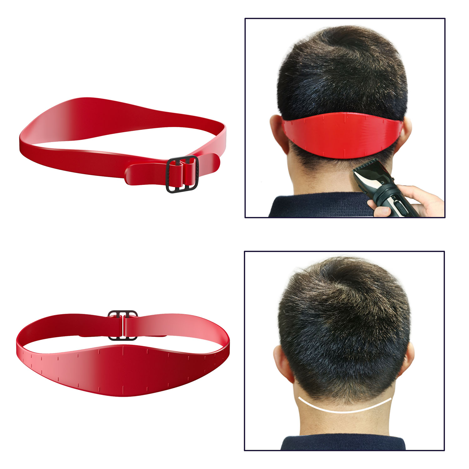 Men'S Grooming Guide - Adjustable Silicone Haircut Band Neckline Shaving