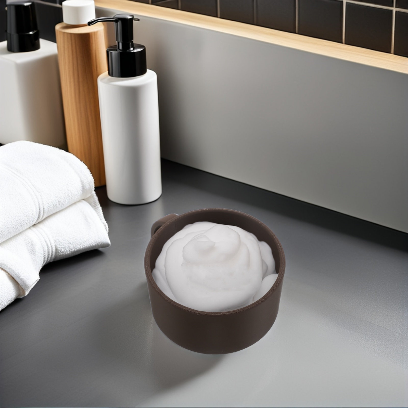 Men'S Grooming Daily - Shaving Bowl for Men Brown Wide