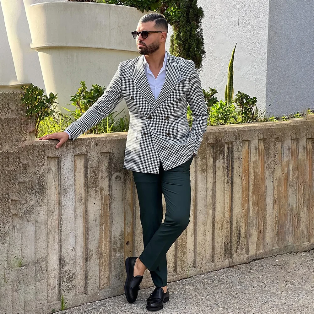 Men'S Grooming Daily - Daily Male Outfits 2 Pieces Houndstooth