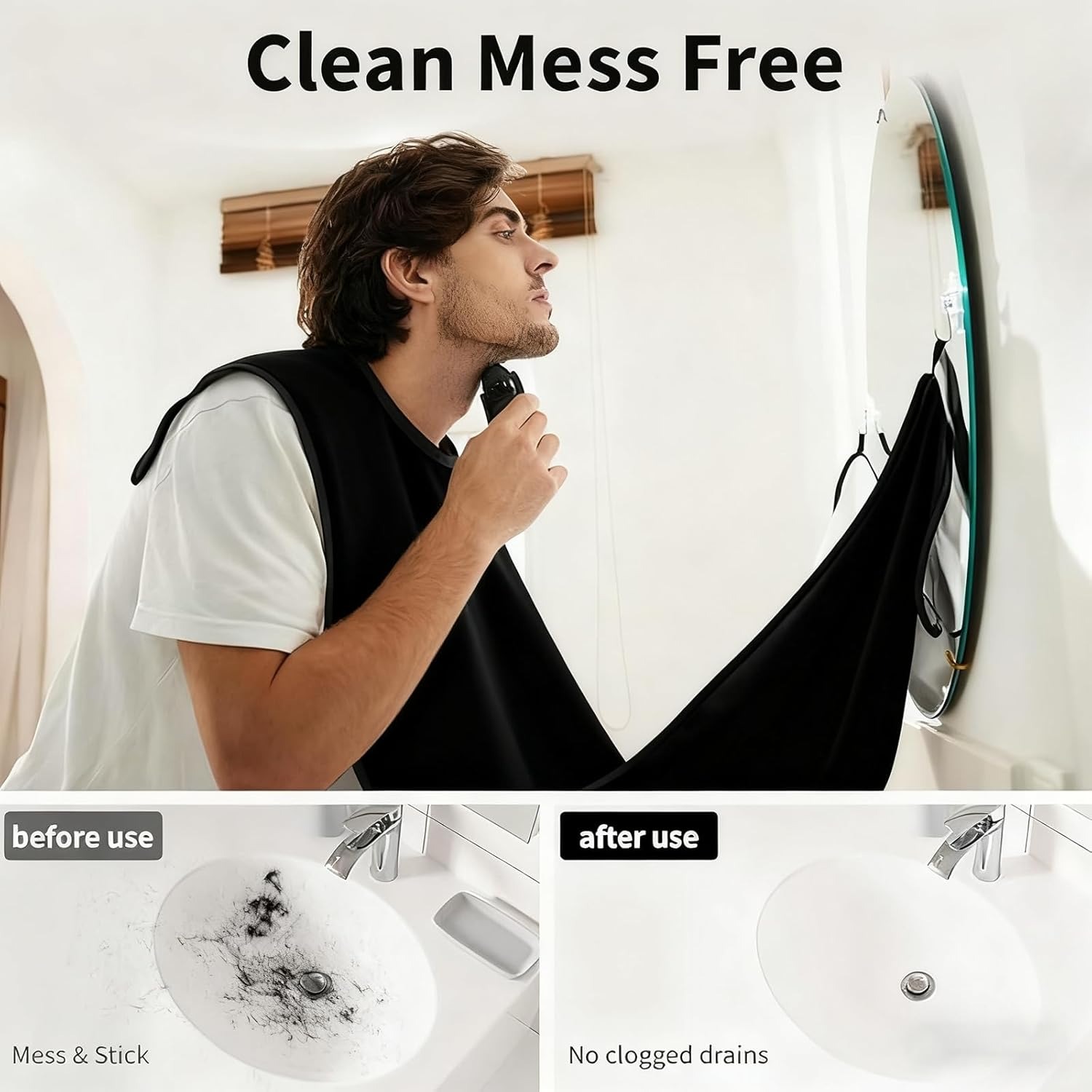 Men'S Grooming Gifts - Non-Stick Waterproof Grooming Bib, Beard Hair