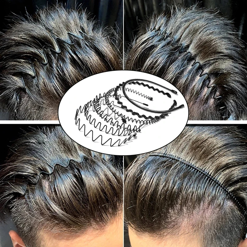Face Wash Mens - Unisex Metal Wavy Spring Hair Hoop