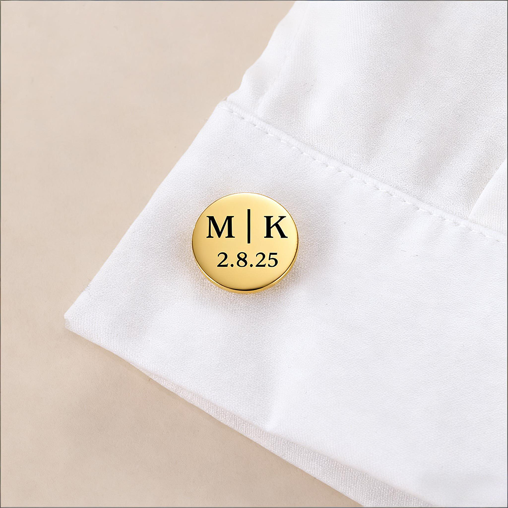 Men'S Grooming Gifts - Custom Date Cufflinks Stainless Steel Engraved