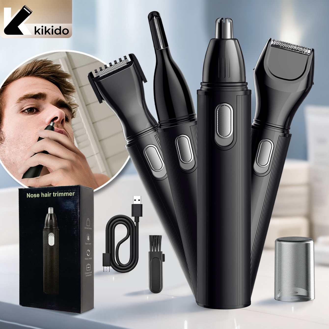 Grooming Men'S Eyebrows - KIKIDO 4 in 1 Nose Hair