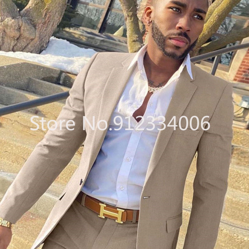 2 Pieces Beige Suit for Men Sl – Men'S Grooming Daily Bewertung und Preis