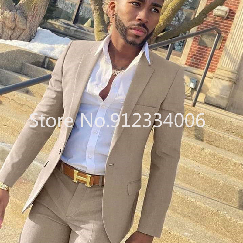 2 Pieces Beige Suit for Men Sl – Men'S Grooming Daily Bewertung und Preis