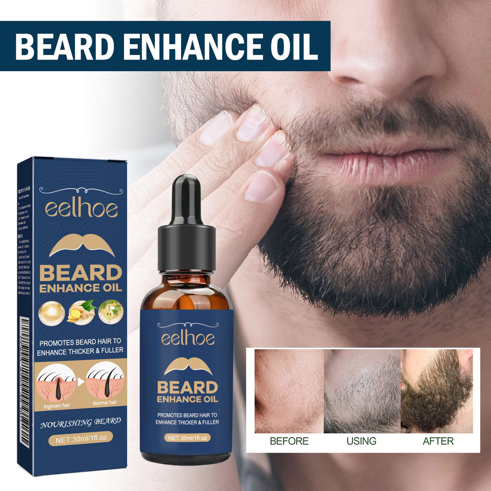30ml Eelhoe Organic Beard Oil  – Men'S Beard Grooming Bewertung und Preis